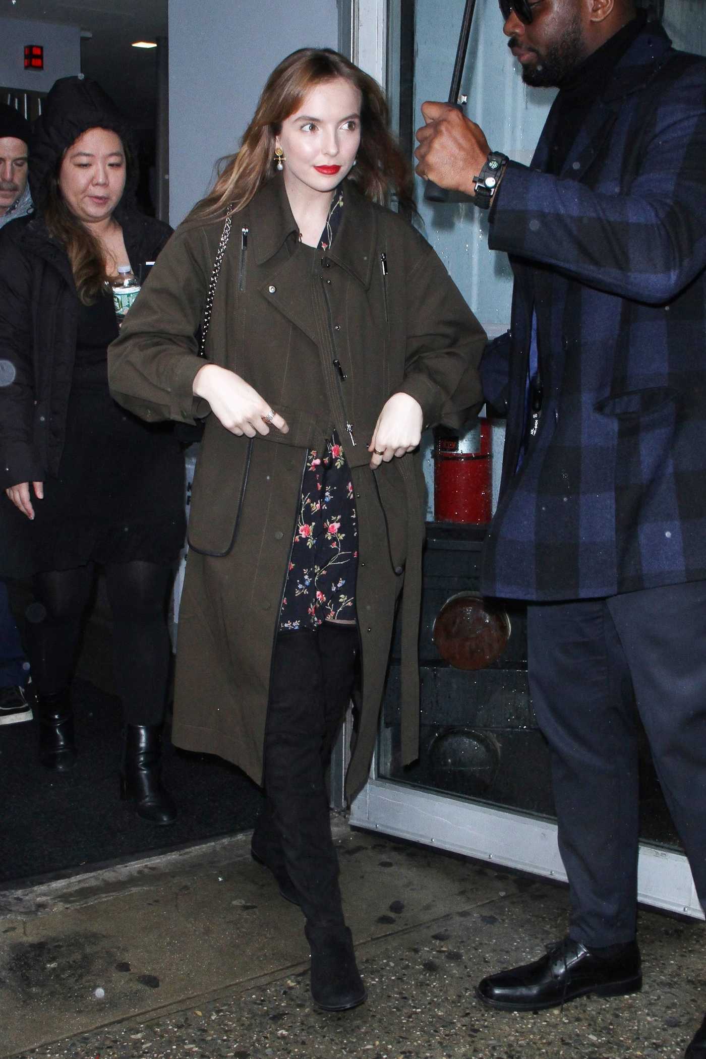 Jodie Comer Arrives at AOL Build Studios in New York City 04/04/2018