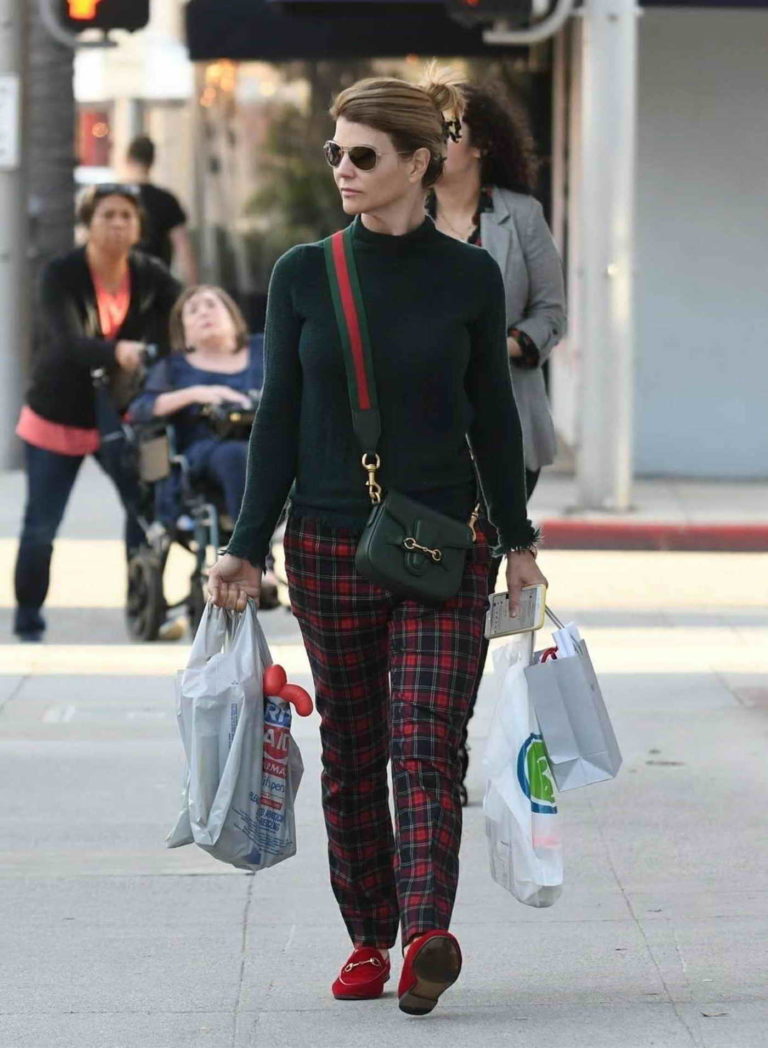 Lori Loughlin in a Red Plaid Pants