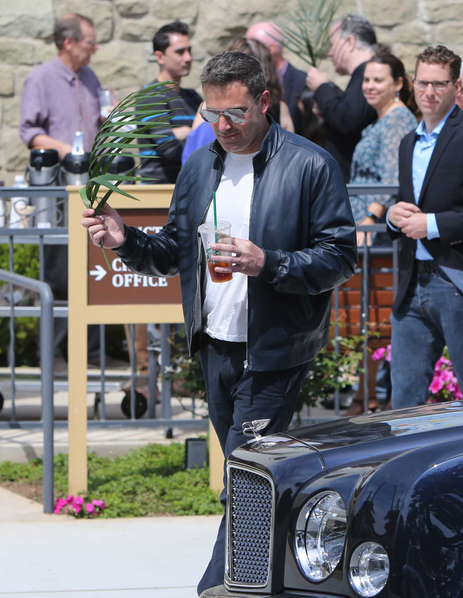 Ben Affleck in a Black Leather Jacket Was Seen Out in Los Angeles 04/14/2019