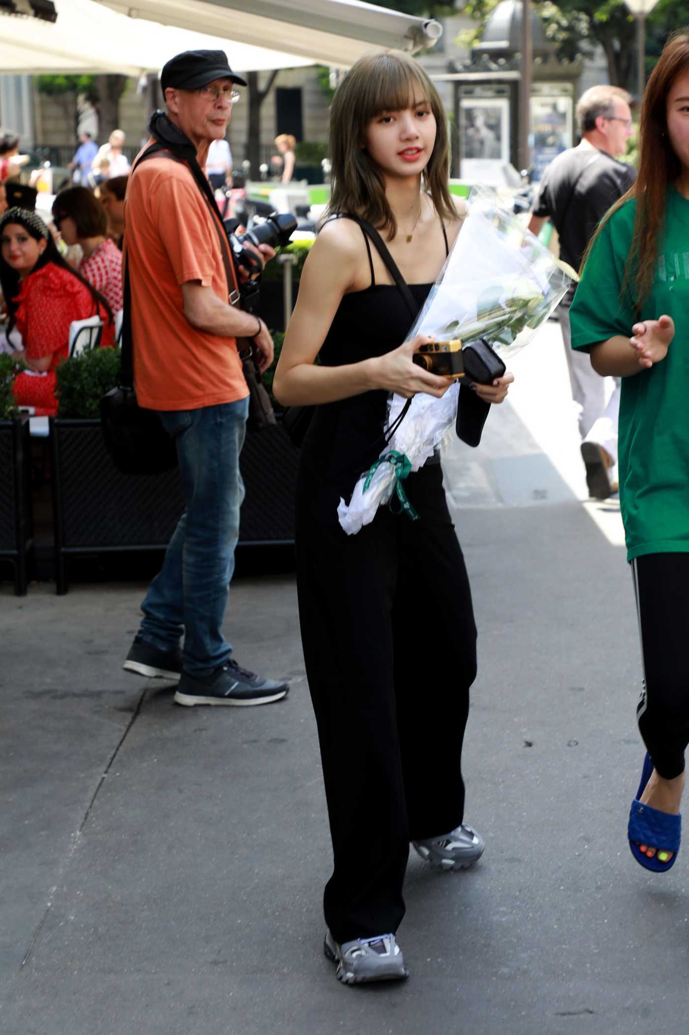 Lisa Manoban in a Black Pants Was Seen Out in Paris 06/25/2019