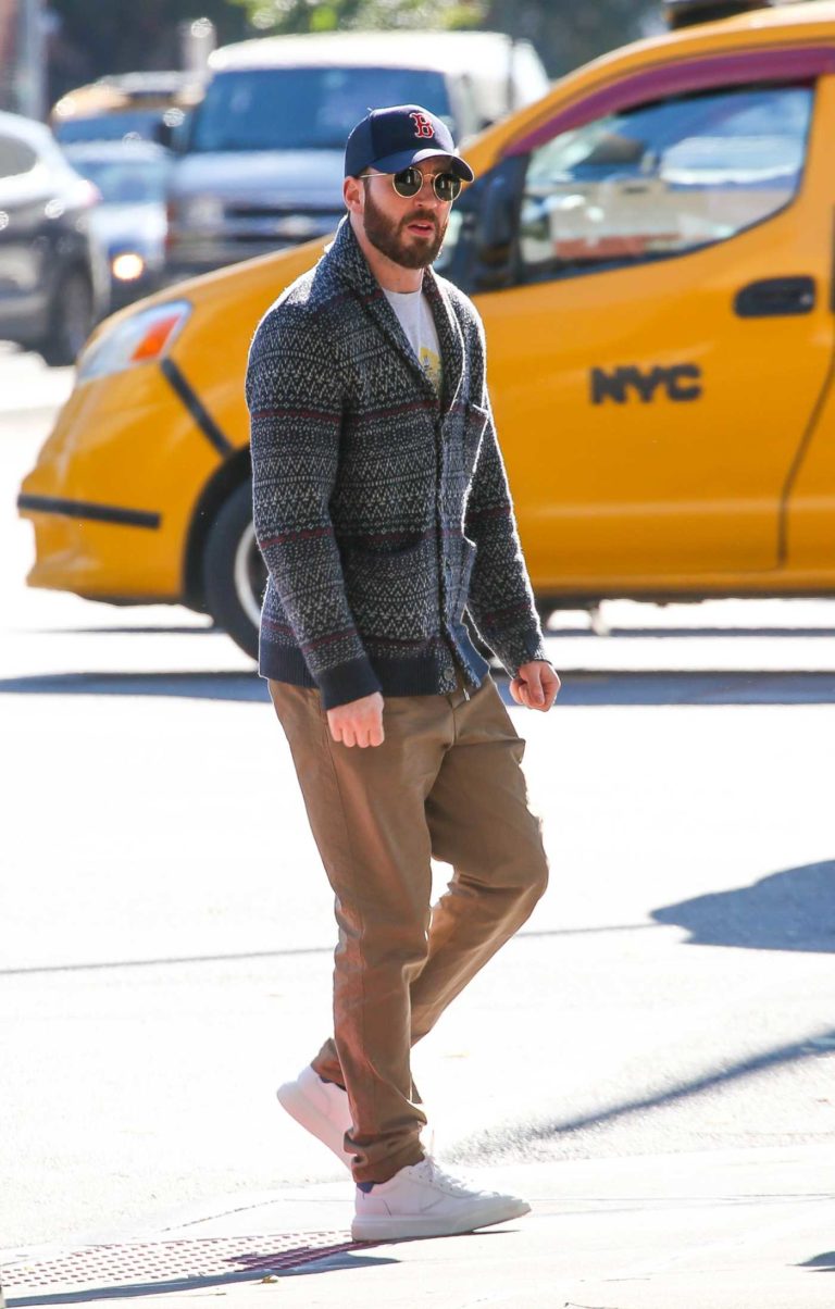Chris Evans in a Beige Pants