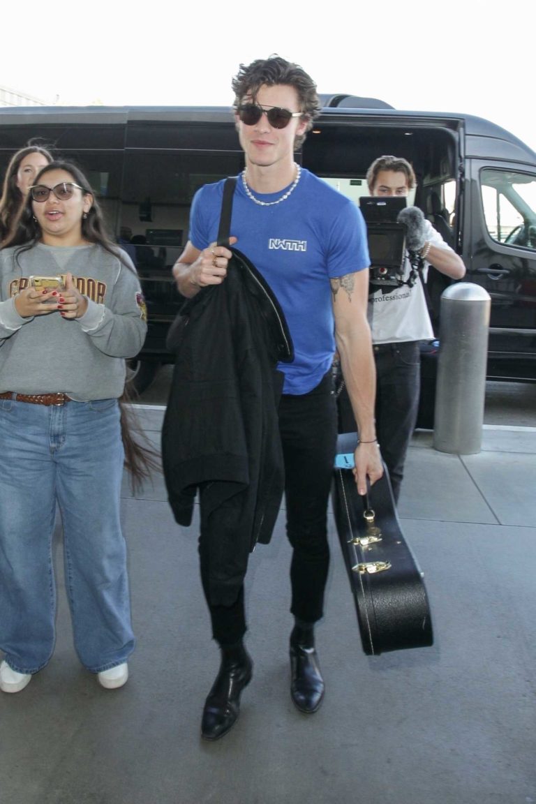 Shawn Mendes in a Blue Tee