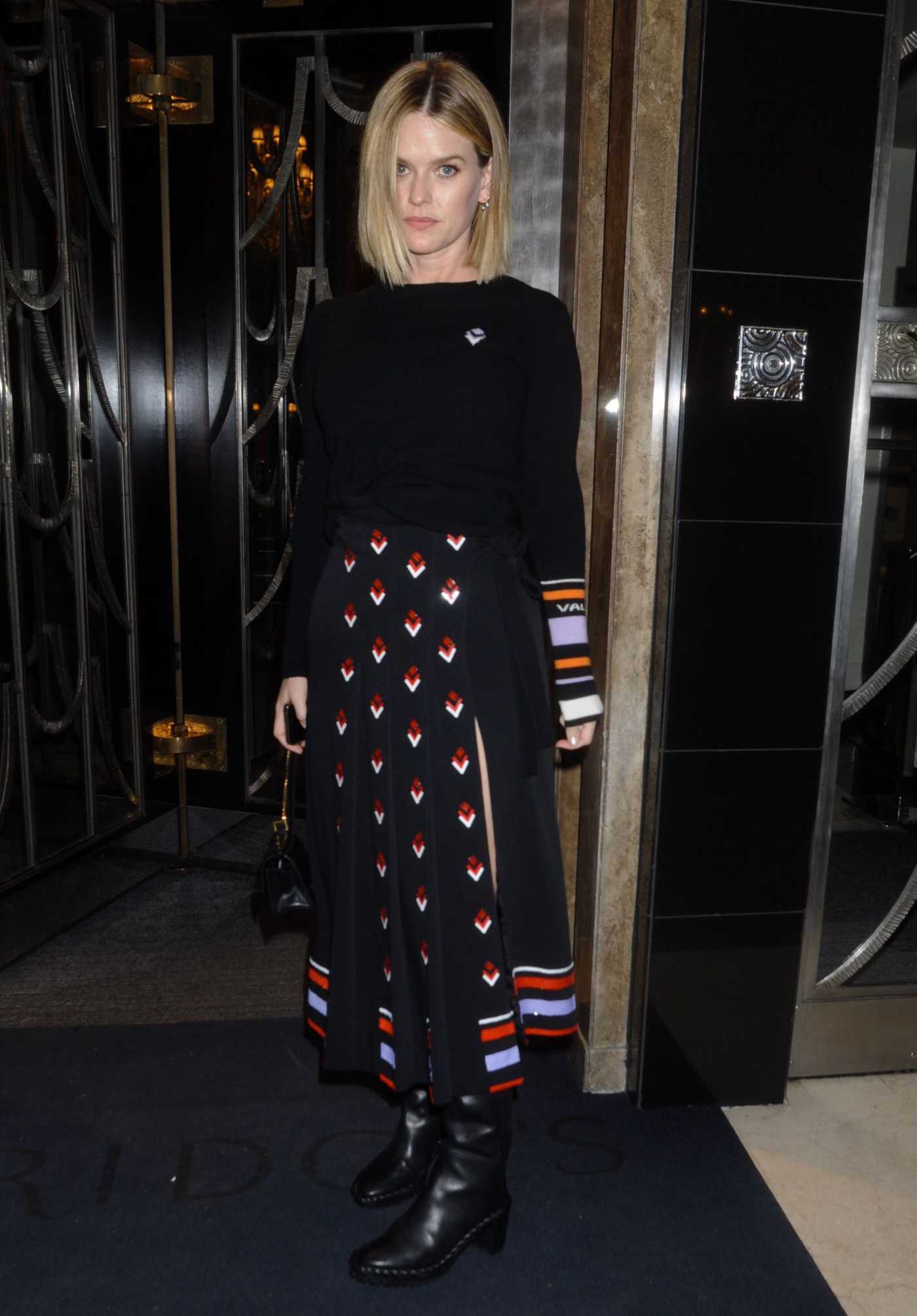Alice Eve Attends 2020 Fashion our Future Launch at the Claridges Hotel in London 02/17/2020