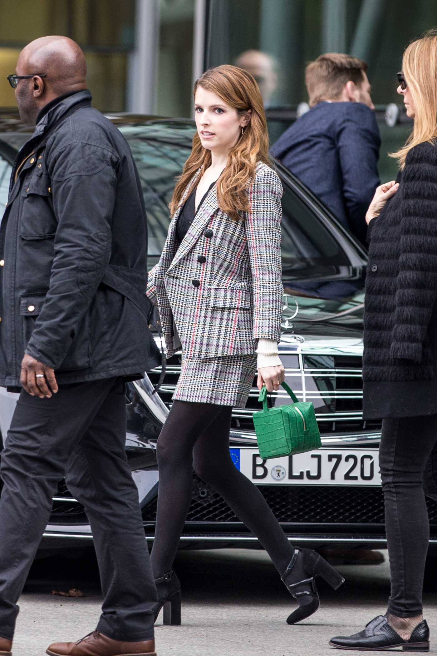 Anna Kendrick in a Gray Suit Was Seen Out in Berlin 02/17/2020