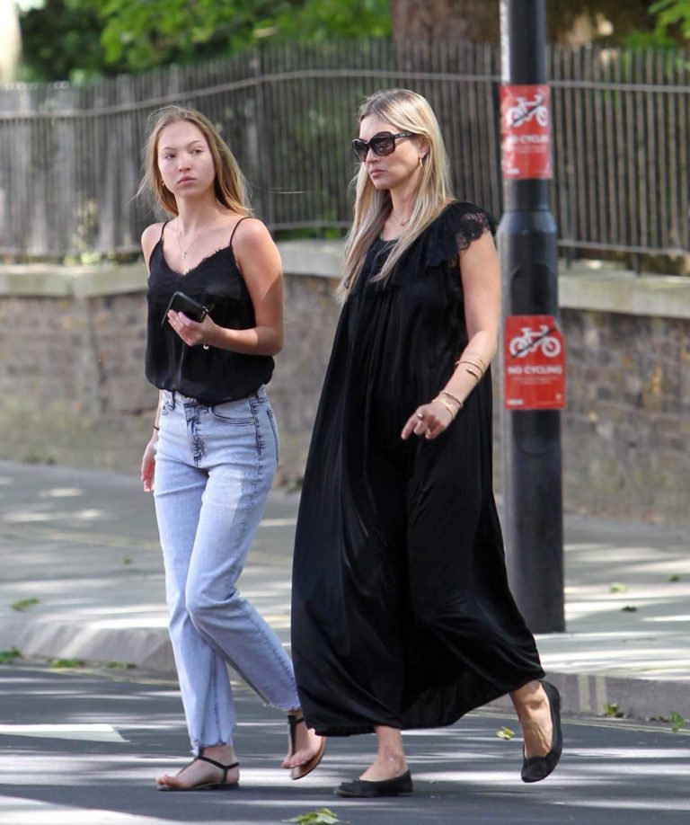 Kate Moss in a Black Dress