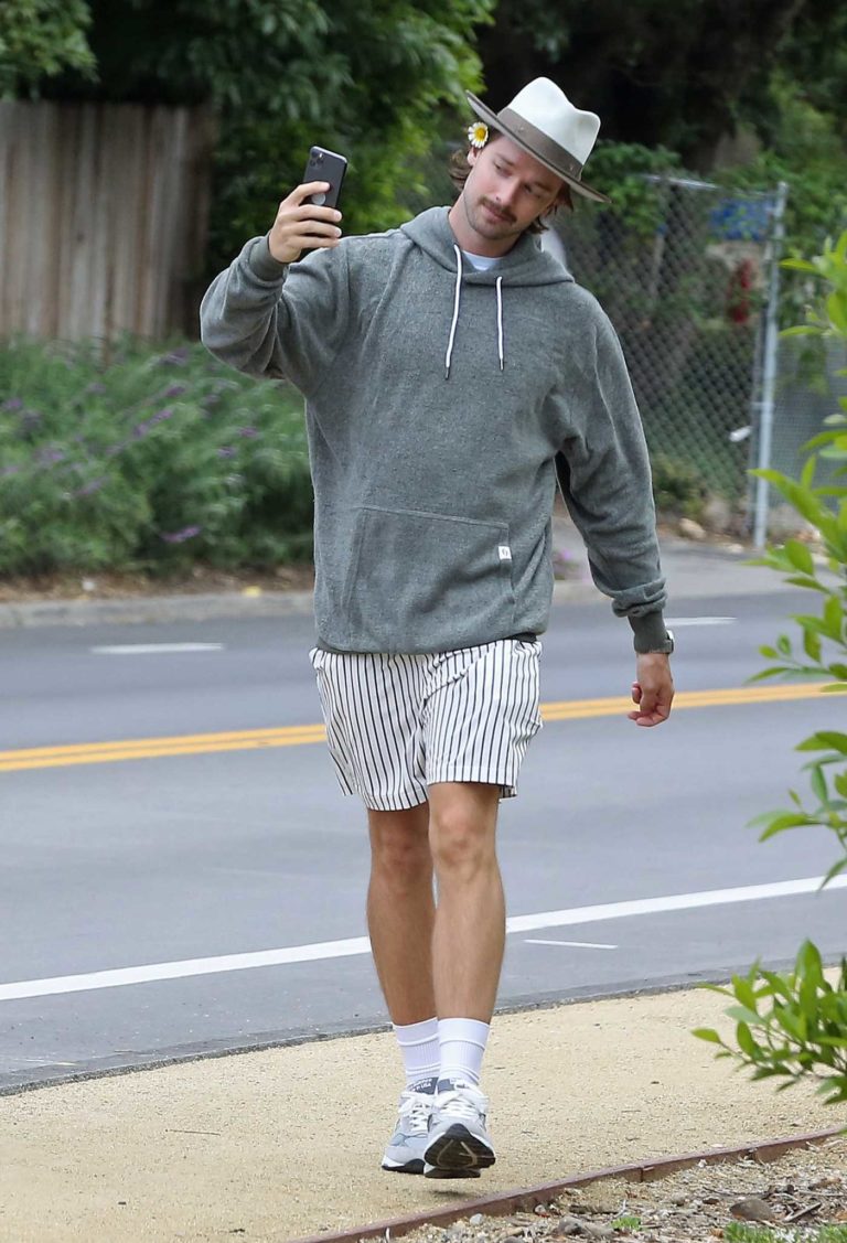 Patrick Schwarzenegger in a Gray Hoody