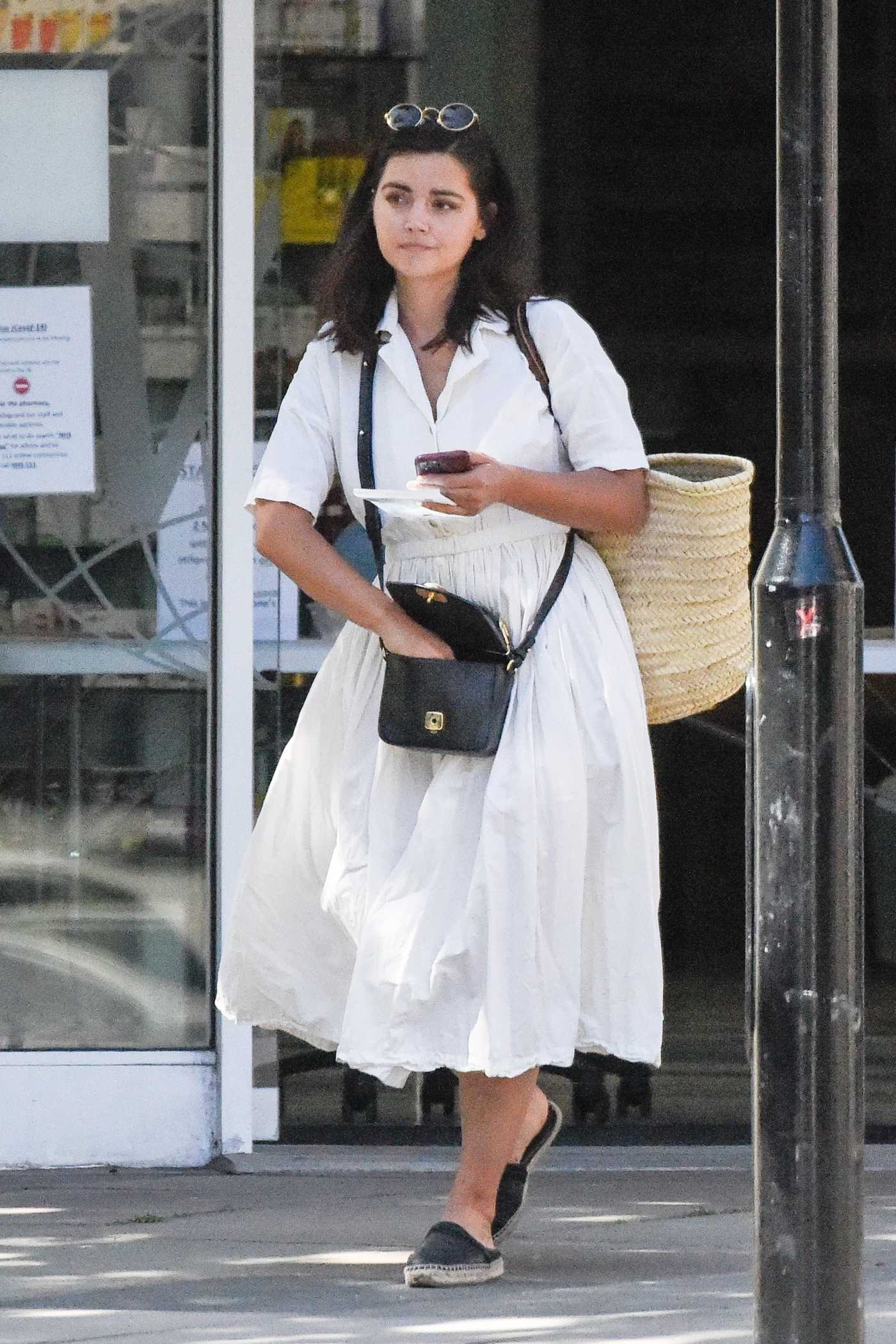 Jenna Coleman in a White Dress Was Seen Out in Central London 06/02/2020