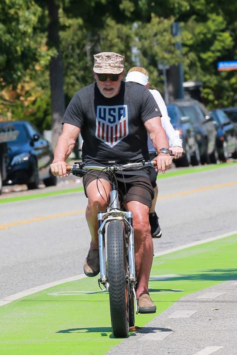 Arnold Schwarzenegger in a Black Tee