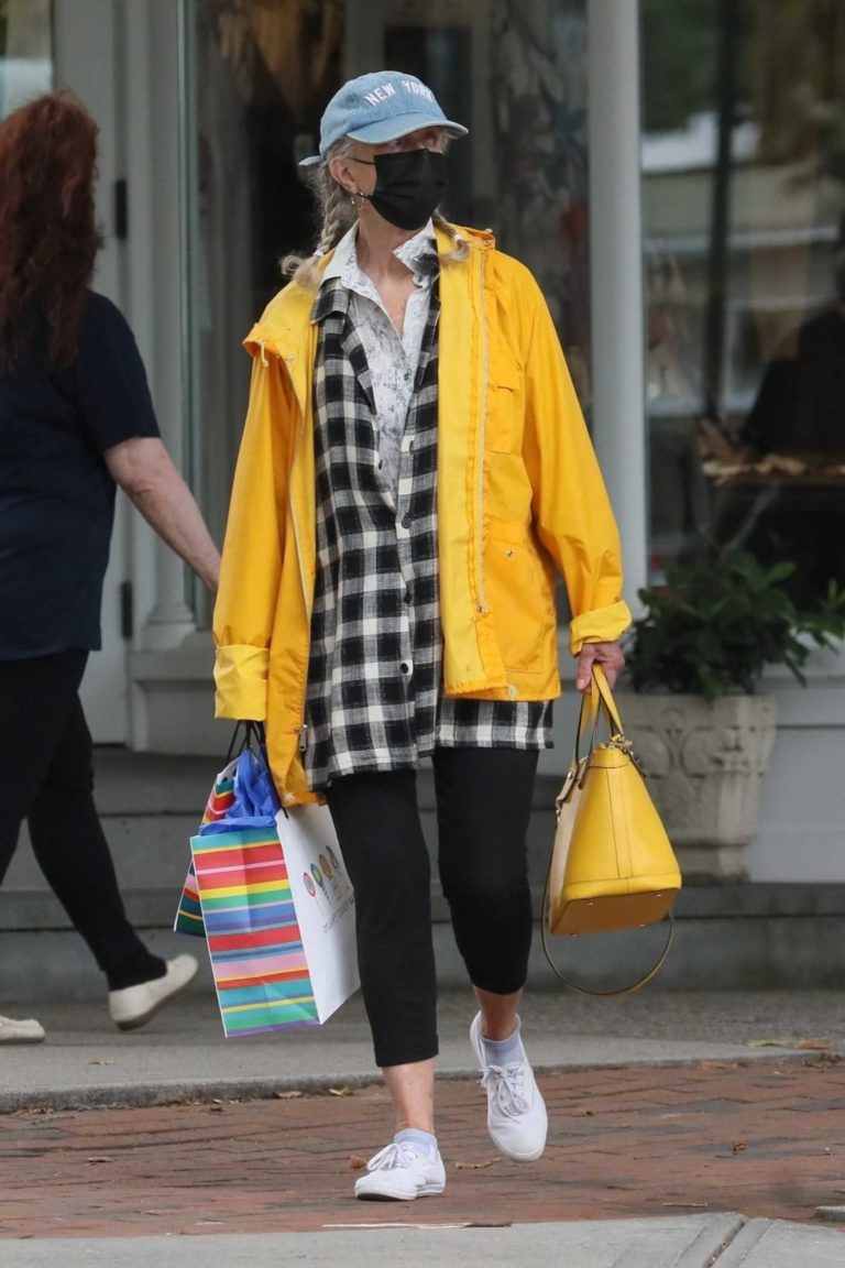 Blythe Danner in a Yellow Windbreaker