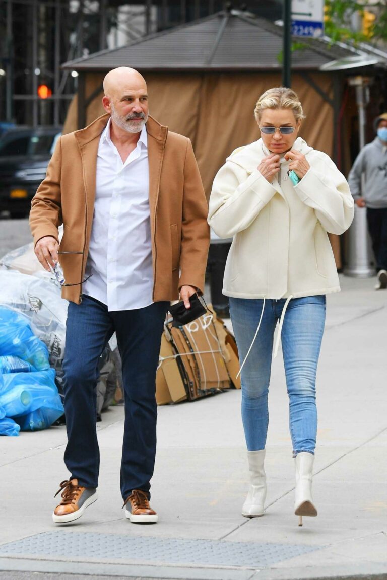 Yolanda Hadid in a White Jacket