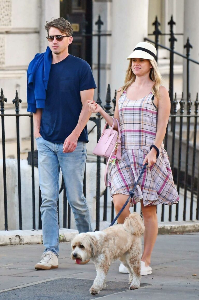 Alice Eve in a Plaid Dress