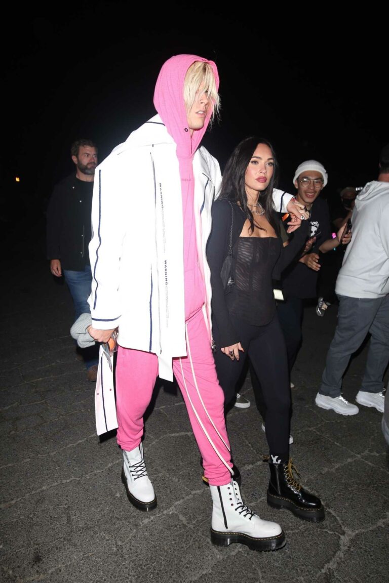 Machine Gun Kelly in a Pink Sweatsuit