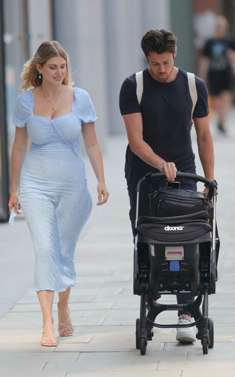 Ashley James in a Baby Blue Summer Dress