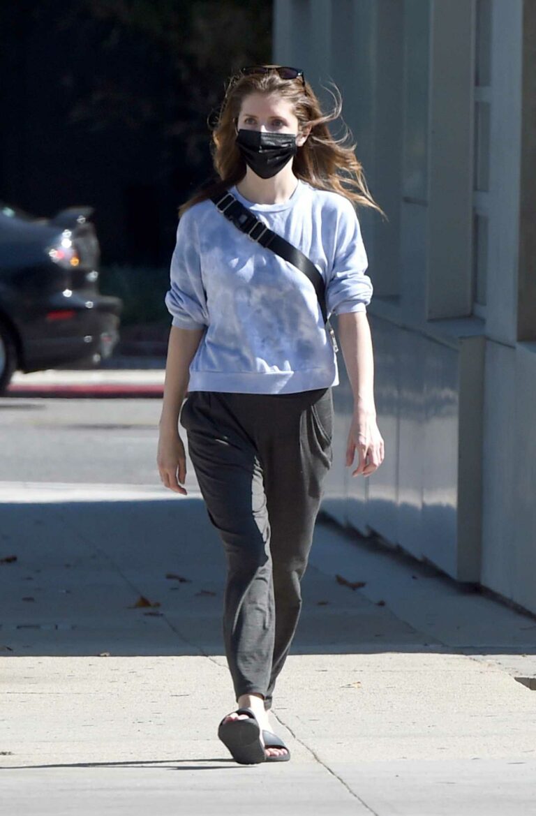 Anna Kendrick in a Black Protective Mask