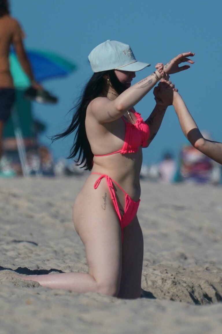 Noah Cyrus in a Pink Bikini