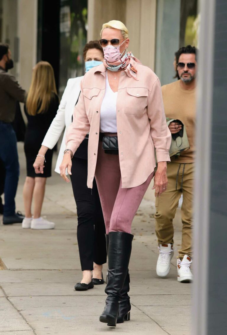 Brigitte Nielsen in a Pink Shirt