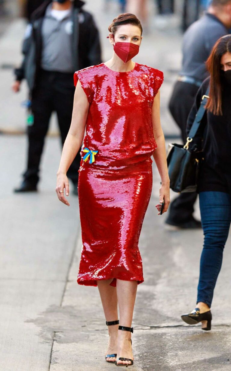 Caitriona Balfe in a Red Dress