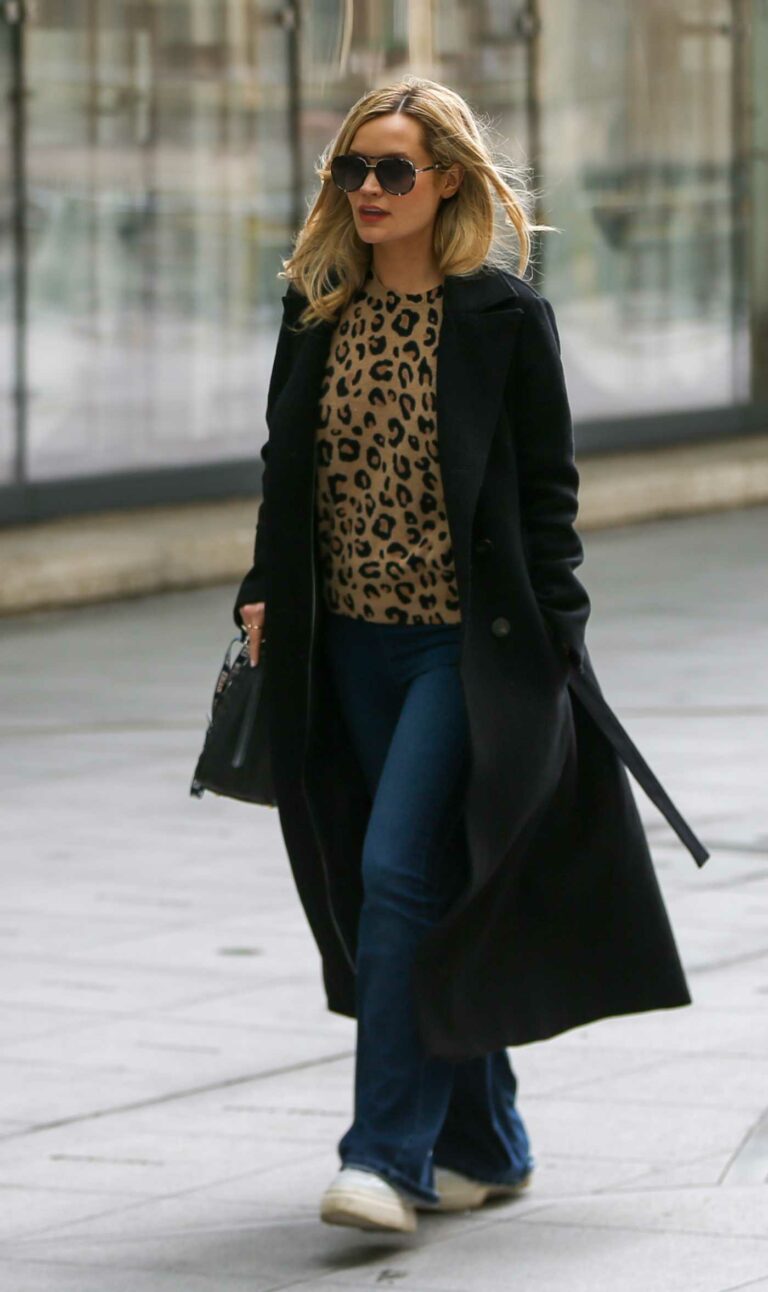 Laura Whitmore in a Black Coat