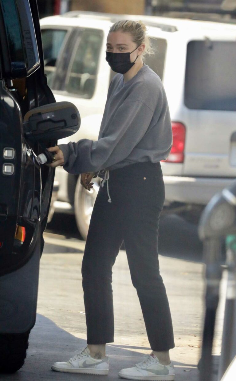 Chloe Moretz in a Black Protective Mask