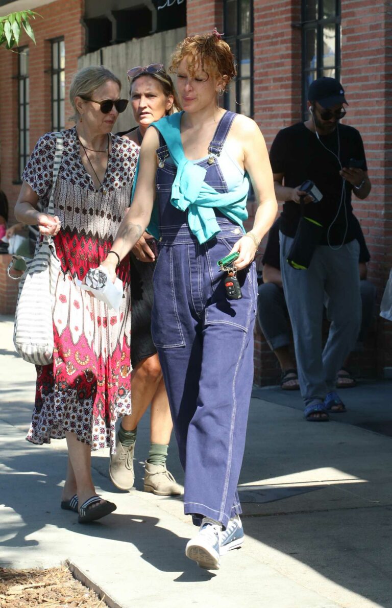 Rumer Willis in a Denim Jumpsuit