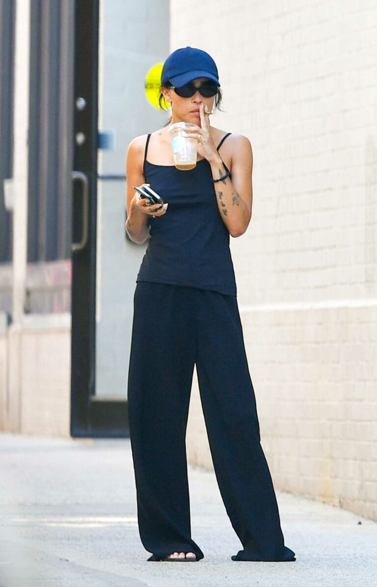 Zoe Kravitz in a Blue Cap
