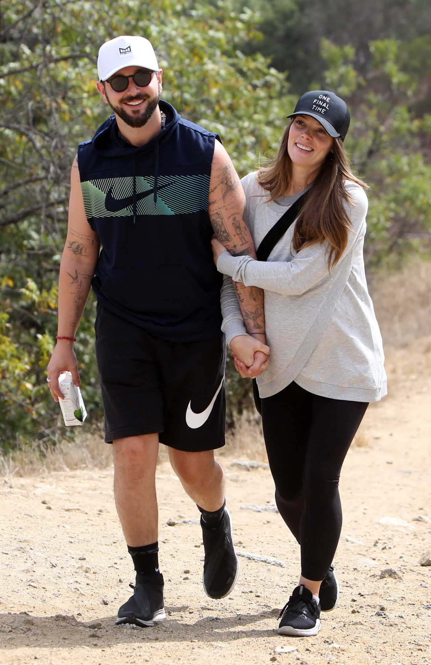 Ashley Greene in a Black Cap Goes Out for a Hike with Paul Khoury in Los Angeles 09/15/2022