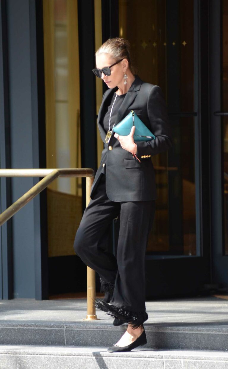Kate Moss in a Black Pantsuit
