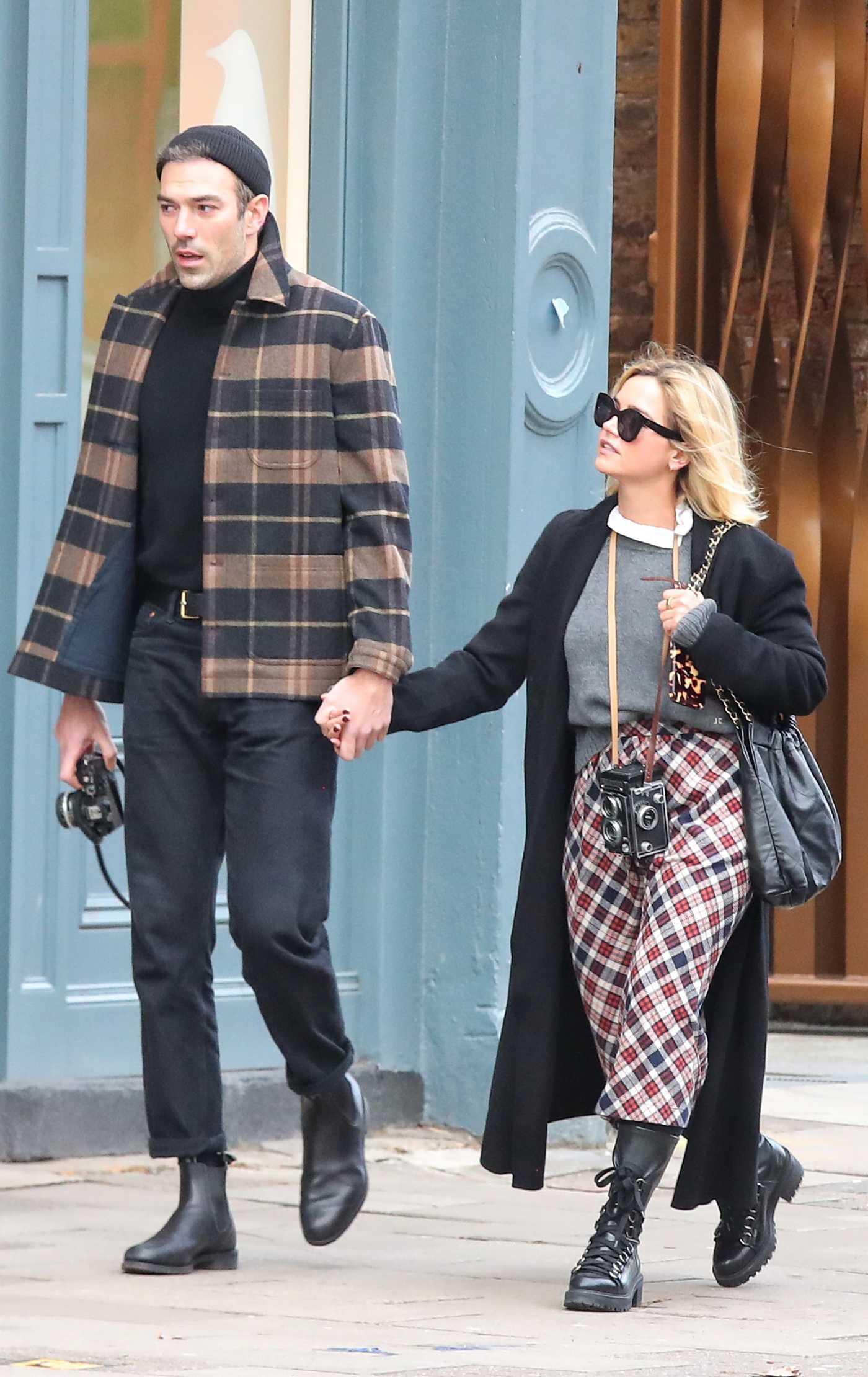 Jenna Coleman in a Black Coat Was Seen Out with Jamie in North London 01/08/2023