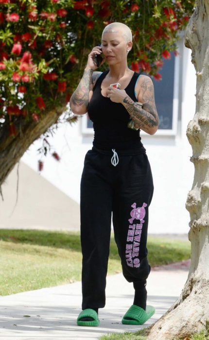 Amber Rose in a Black Tank Top