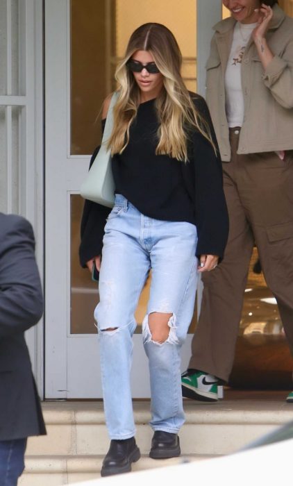 Sofia Richie in a Blue Ripped Jeans