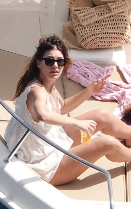 Camila Morrone in a White Sundress