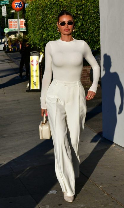 Chloe Sims in a White Ensemble
