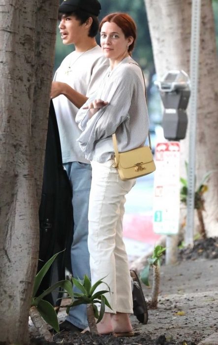 Riley Keough in a White Pants