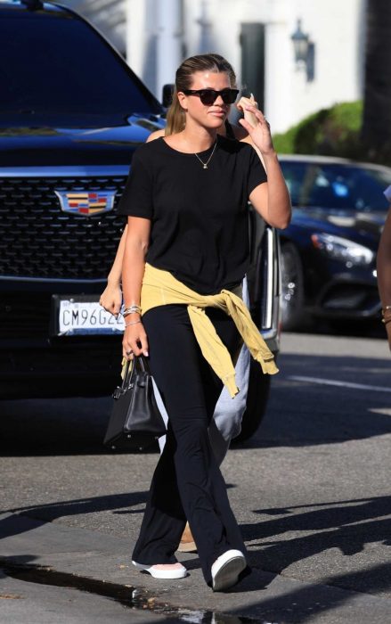Sofia Richie in a Black Tee