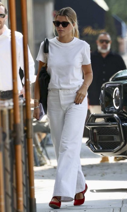 Sofia Richie in a White Tee