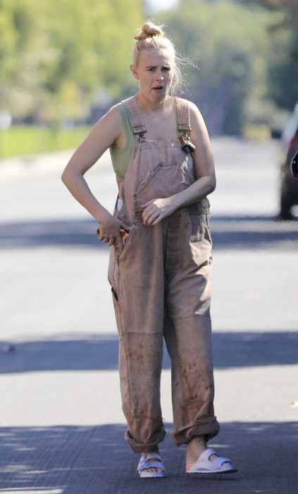 Rumer Willis in a Tan Jumpsuit