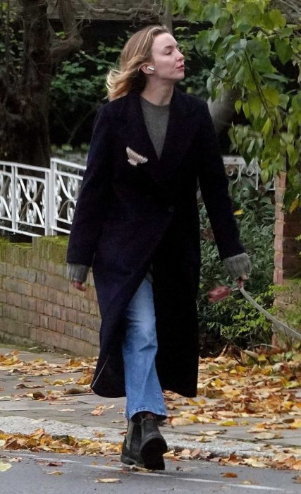 Jodie Comer in a Black Coat