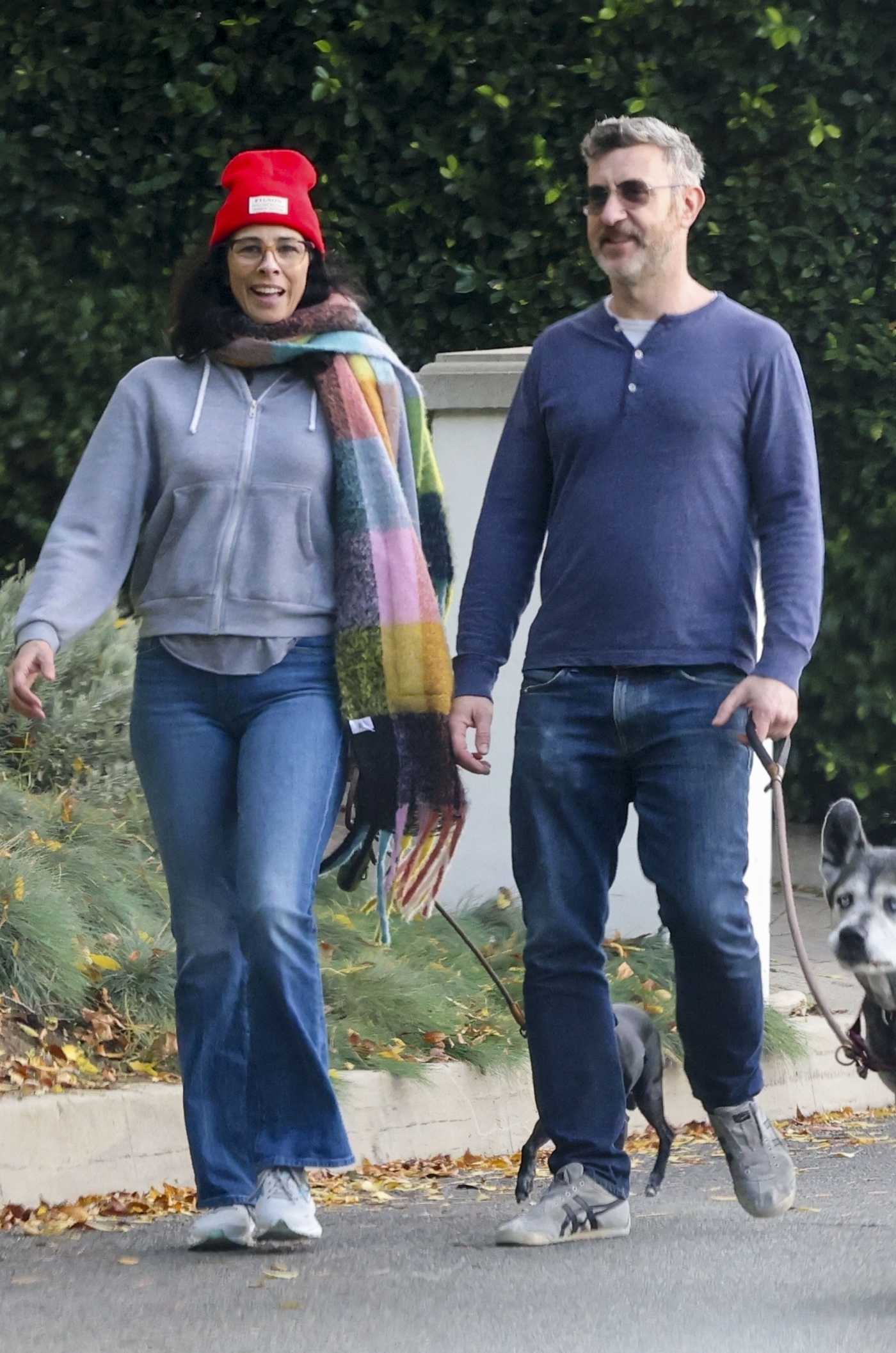 Sarah Silverman in a Red Beanie Hat Was Seen Out with Rory Albanese in Los Feliz 12/30/2023