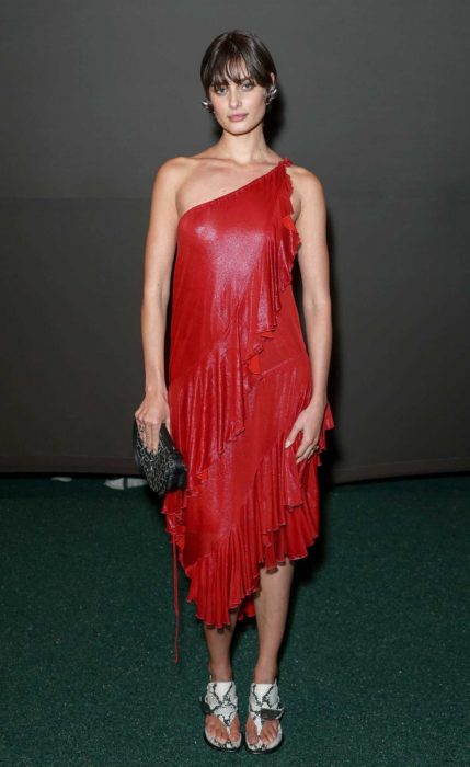 Taylor Hill in a Red Dress