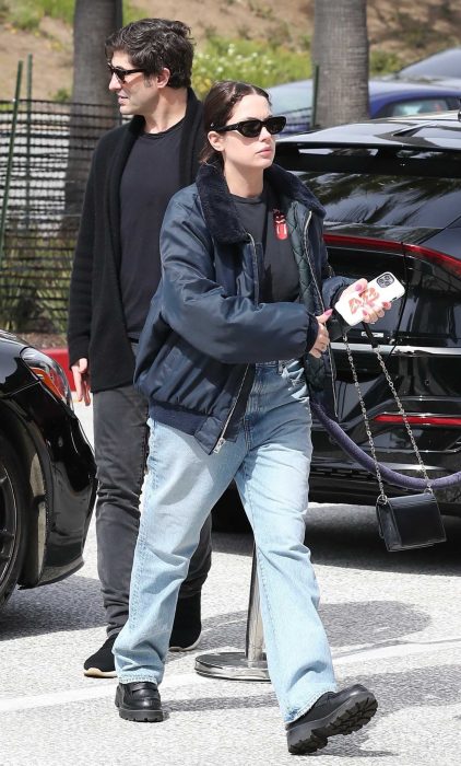 Ashley Benson in a Blue Bomber Jacket