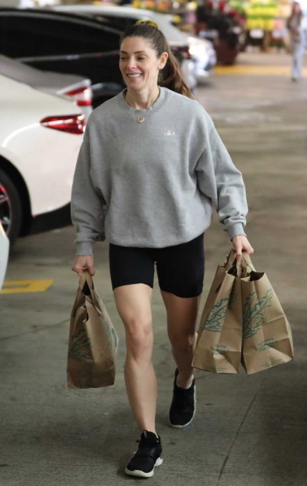 Ashley Greene in a Grey Sweatshirt