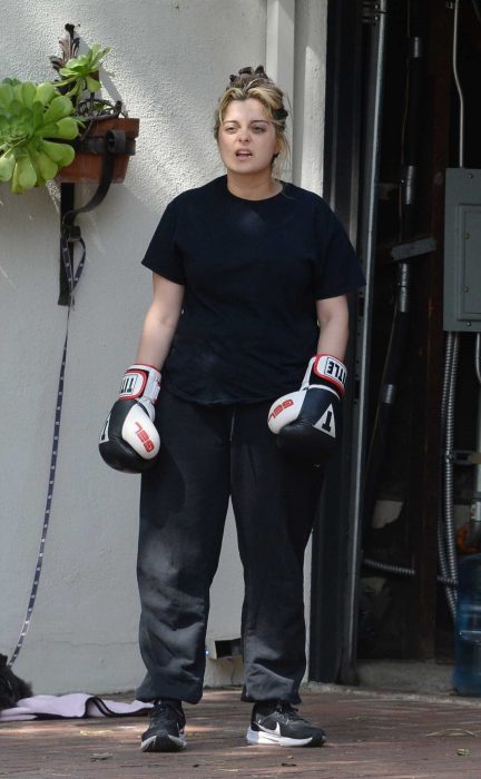 Bebe Rexha in a Black Tee