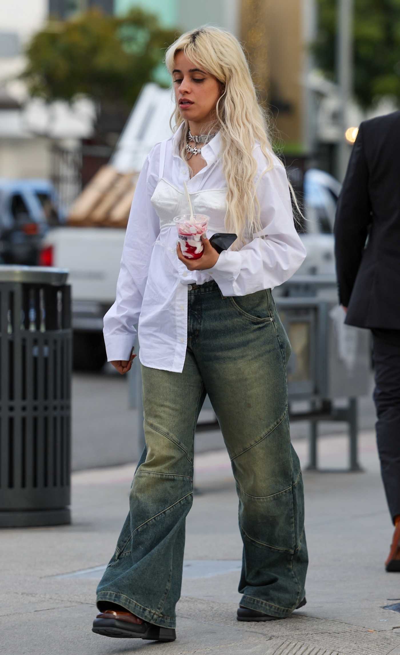 Camila Cabello in a White Shirt Was Seen Out in Los Angeles 03/12/2024