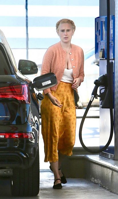 Rumer Willis in a Yellow Skirt
