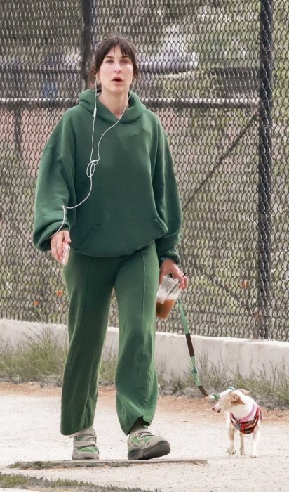 Scout Willis in a Green Sweatsuit
