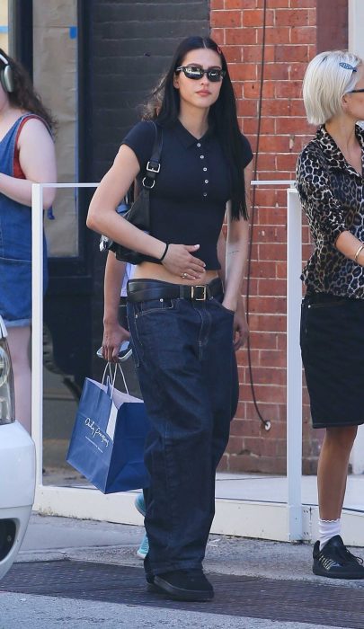Amelia Hamlin in a Black Blouse