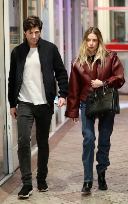 Ashley Benson in a Tan Leather Jacket