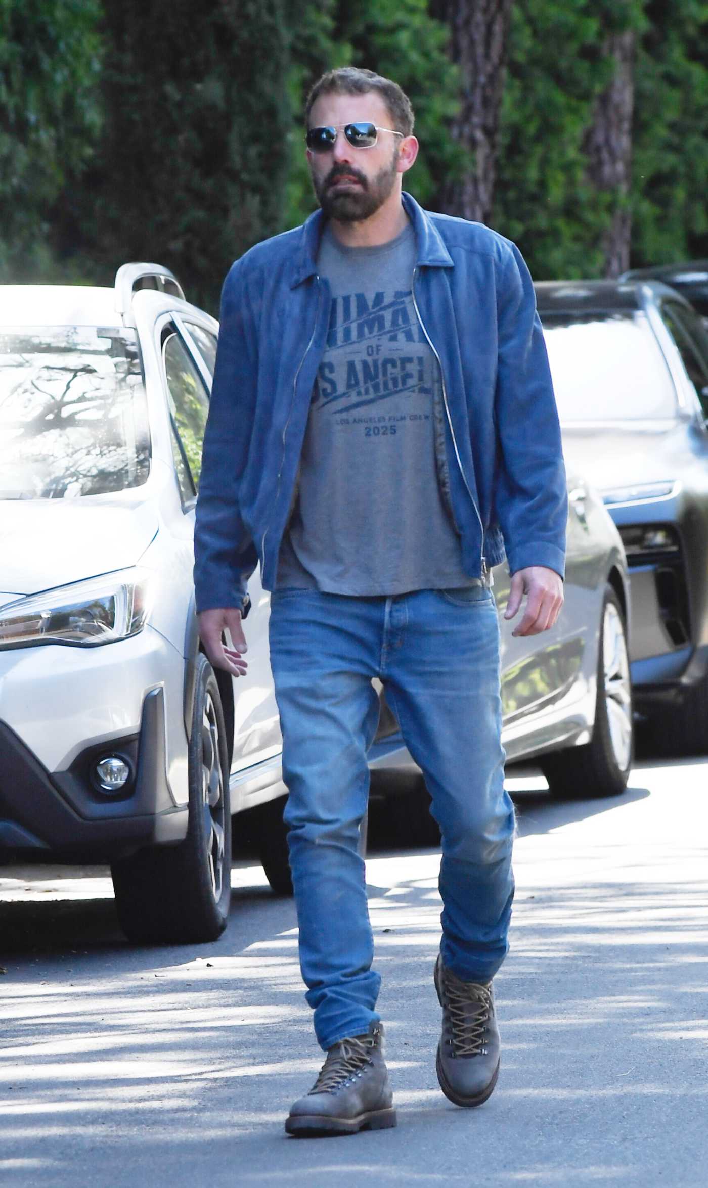 Ben Affleck in a Blue Jacket Was Seen Out in Los Angeles 04/10/2025