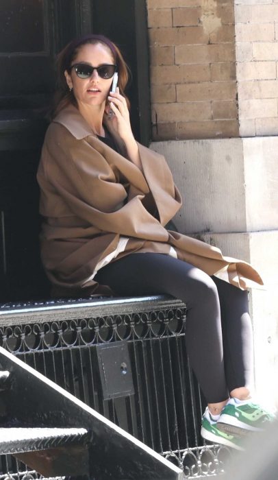 Minka Kelly in a Black Leggings