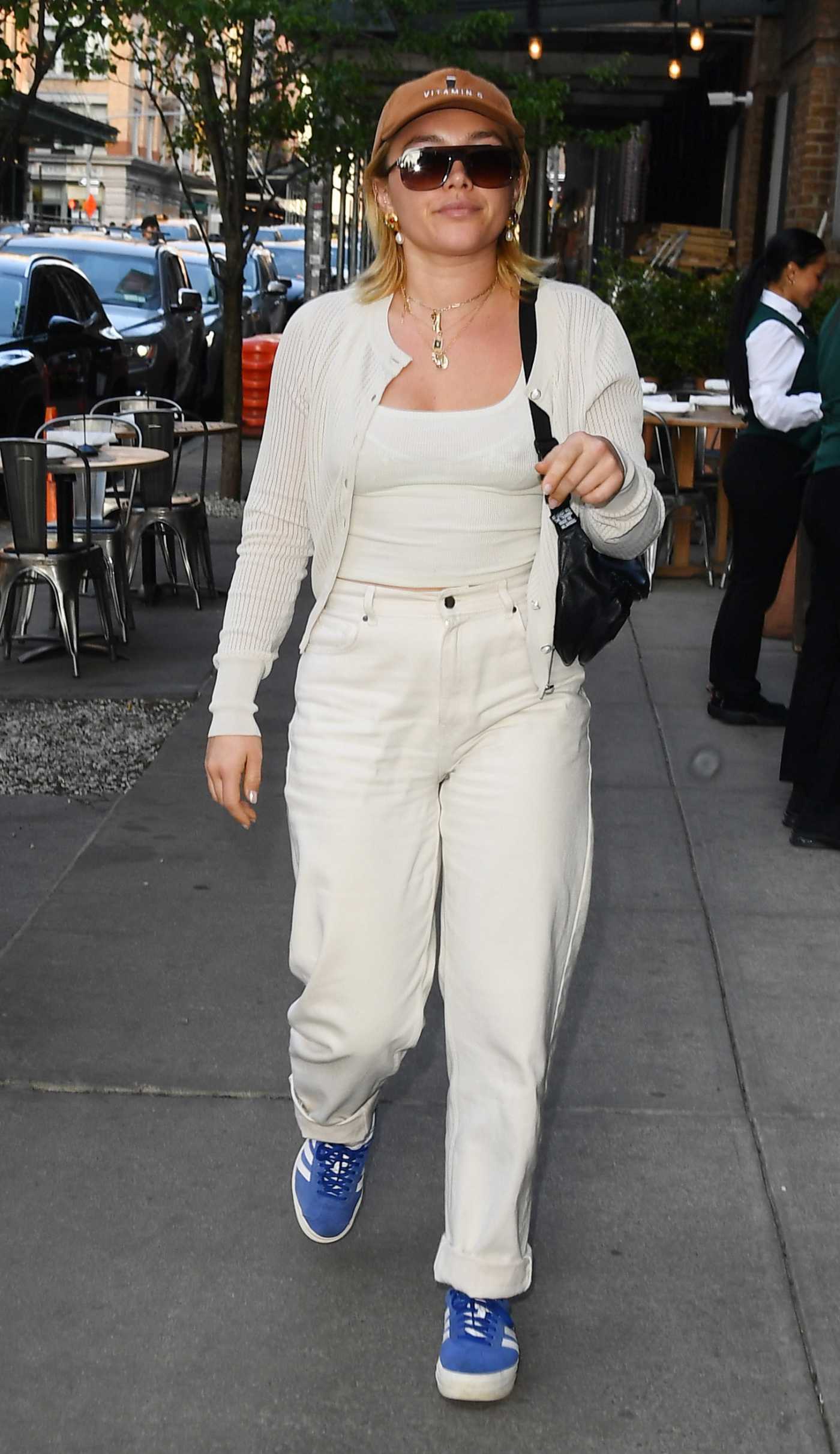 Florence Pugh in a White Ensemble Was Seen Out in New York 05/01/2025